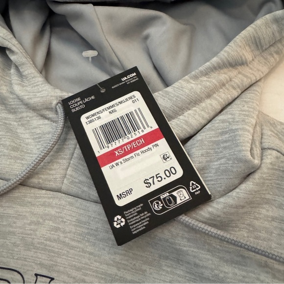 NEW Auburn University Under Armour XS Light Gray Hoodie Sweatshirt War Eagle - Picture 7 of 8